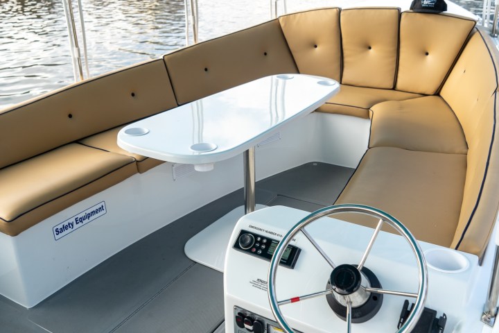 a boat sitting on top of a table