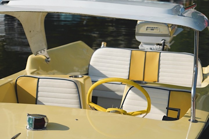 a boat sitting on top of a table