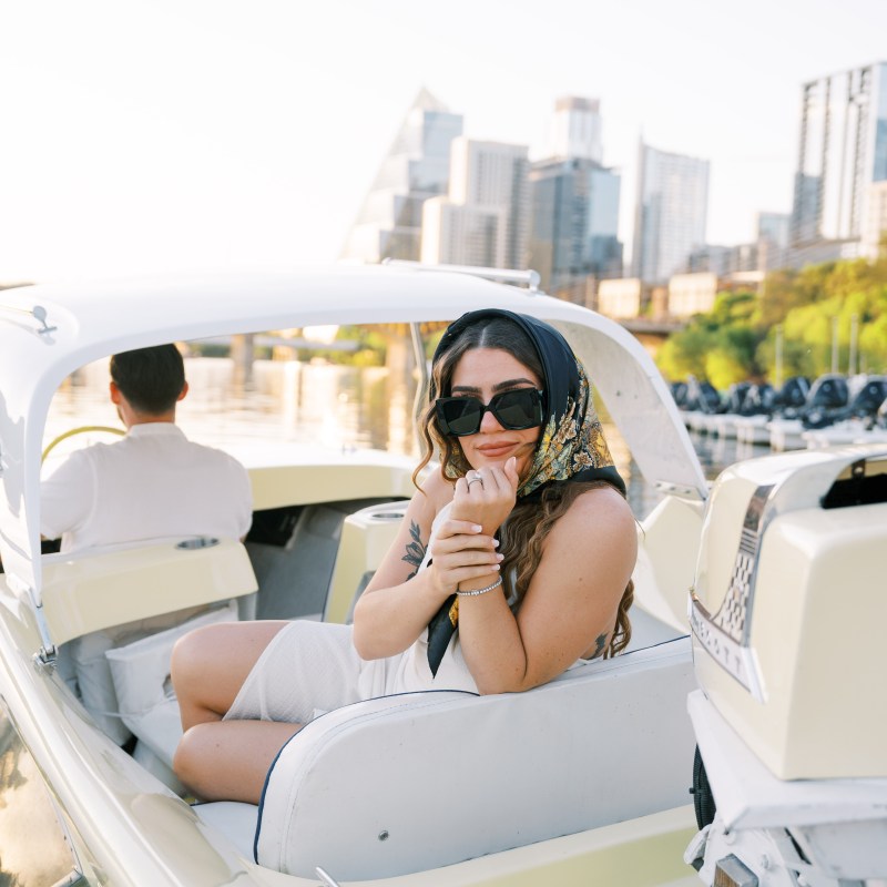 a person sitting in a car